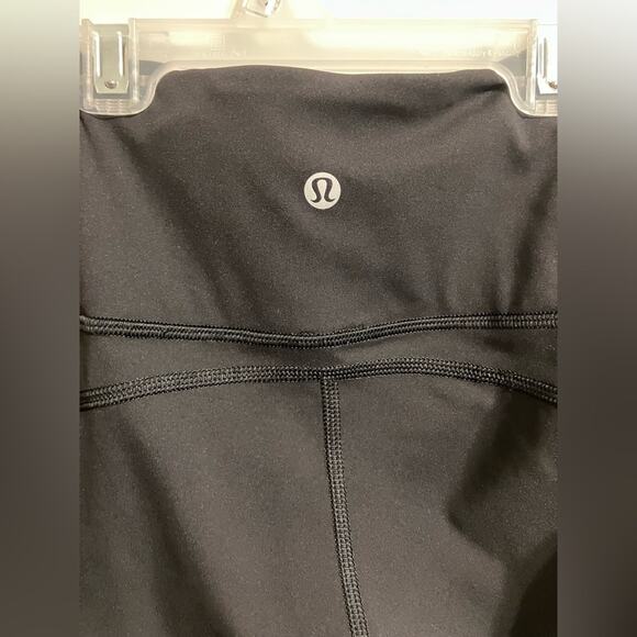 Lululemon Wunder Under Crop High-Rise‎ Black Velvet Floral Flocked 21 Sz 4 - Picture 8 of 13